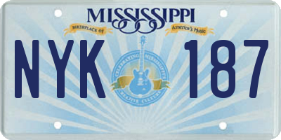 MS license plate NYK187