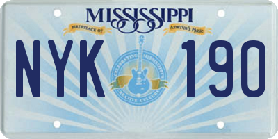 MS license plate NYK190
