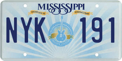 MS license plate NYK191