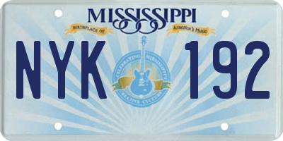 MS license plate NYK192
