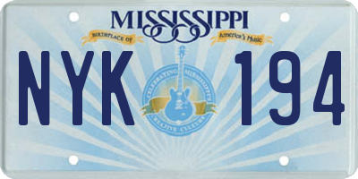 MS license plate NYK194