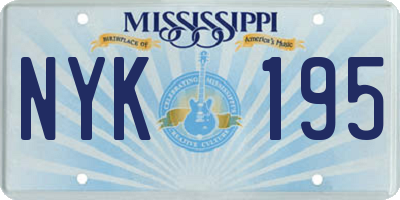 MS license plate NYK195