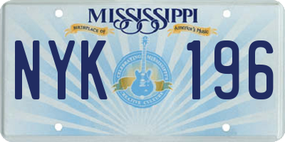 MS license plate NYK196
