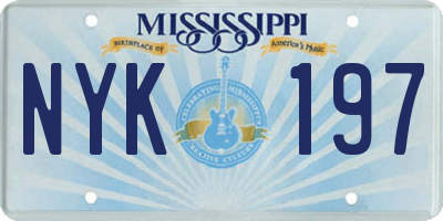 MS license plate NYK197