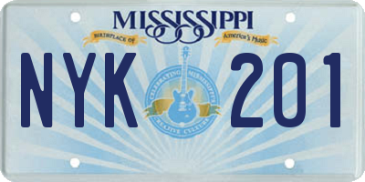 MS license plate NYK201