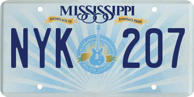 MS license plate NYK207