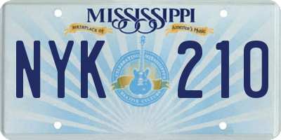 MS license plate NYK210