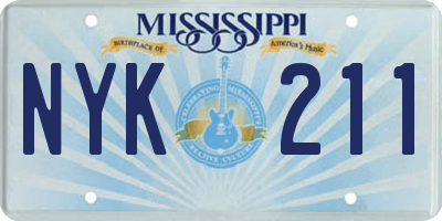 MS license plate NYK211
