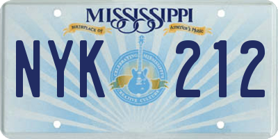 MS license plate NYK212