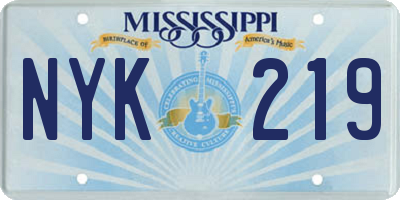 MS license plate NYK219
