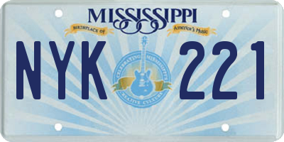 MS license plate NYK221