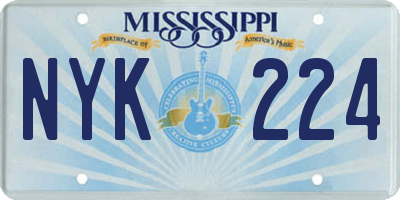 MS license plate NYK224