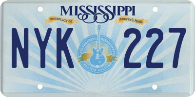 MS license plate NYK227