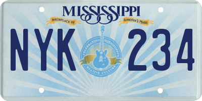 MS license plate NYK234