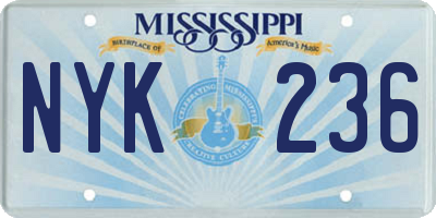 MS license plate NYK236