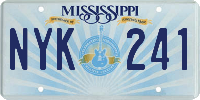 MS license plate NYK241