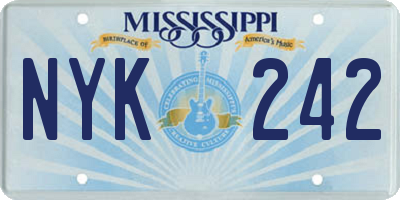 MS license plate NYK242