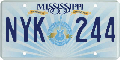 MS license plate NYK244