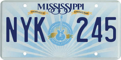 MS license plate NYK245