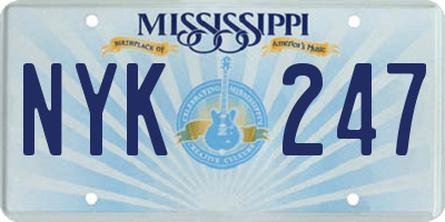 MS license plate NYK247