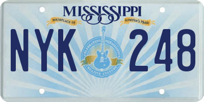 MS license plate NYK248