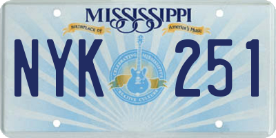 MS license plate NYK251