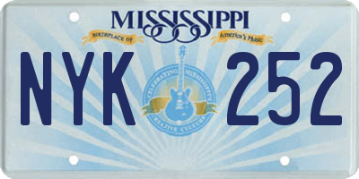 MS license plate NYK252