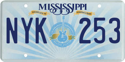 MS license plate NYK253