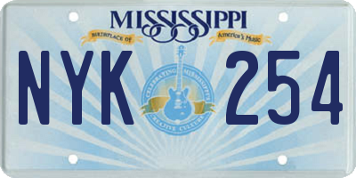 MS license plate NYK254