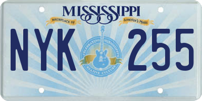 MS license plate NYK255