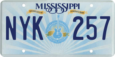 MS license plate NYK257