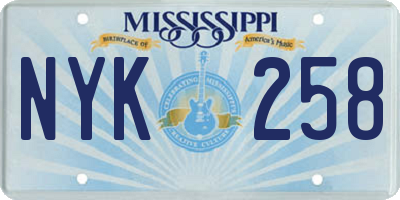 MS license plate NYK258