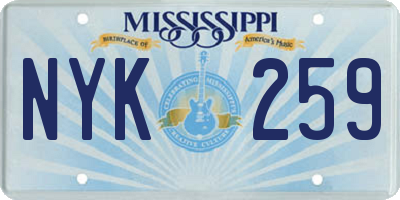 MS license plate NYK259