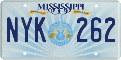 MS license plate NYK262