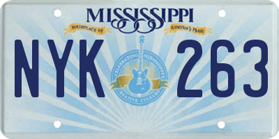 MS license plate NYK263