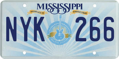 MS license plate NYK266