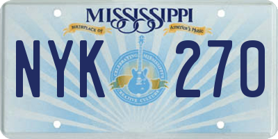 MS license plate NYK270