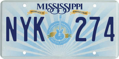 MS license plate NYK274