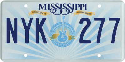 MS license plate NYK277
