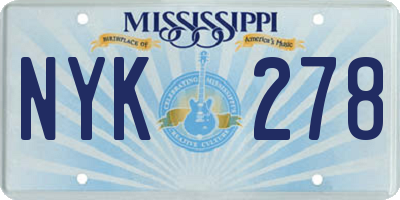 MS license plate NYK278