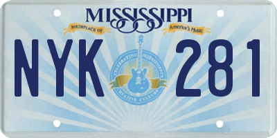 MS license plate NYK281
