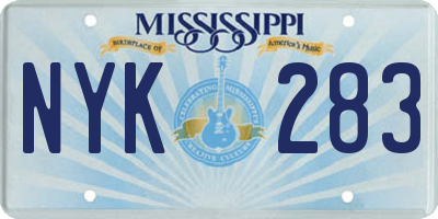 MS license plate NYK283