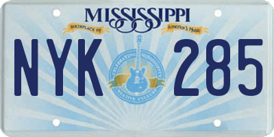 MS license plate NYK285