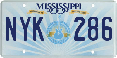MS license plate NYK286