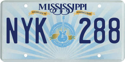 MS license plate NYK288