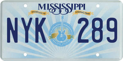 MS license plate NYK289