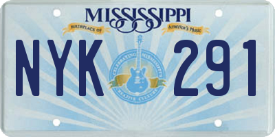 MS license plate NYK291