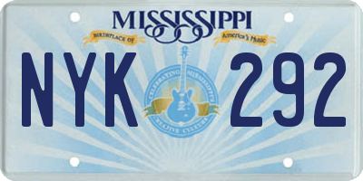 MS license plate NYK292