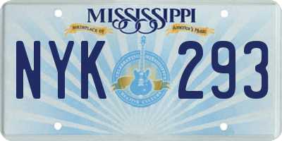 MS license plate NYK293