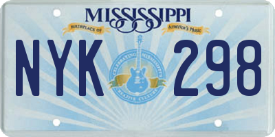 MS license plate NYK298